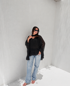 Aria chiffon blouse black