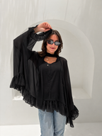 Aria chiffon blouse black