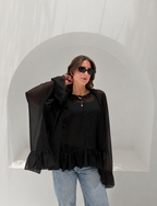 Aria chiffon blouse black