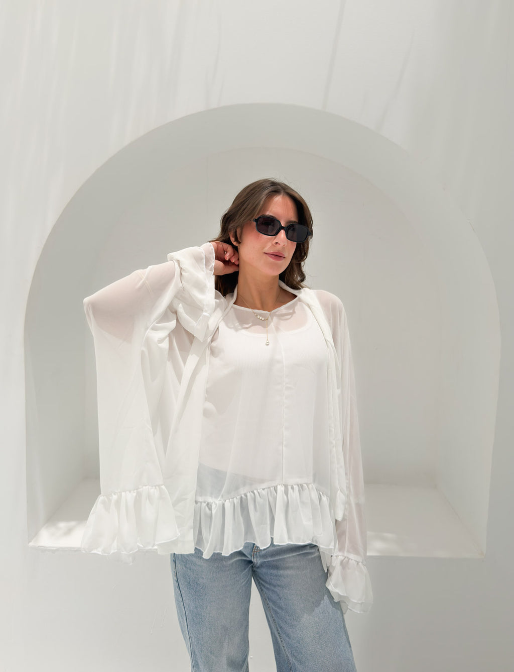 Aria Chiffon Blouse White
