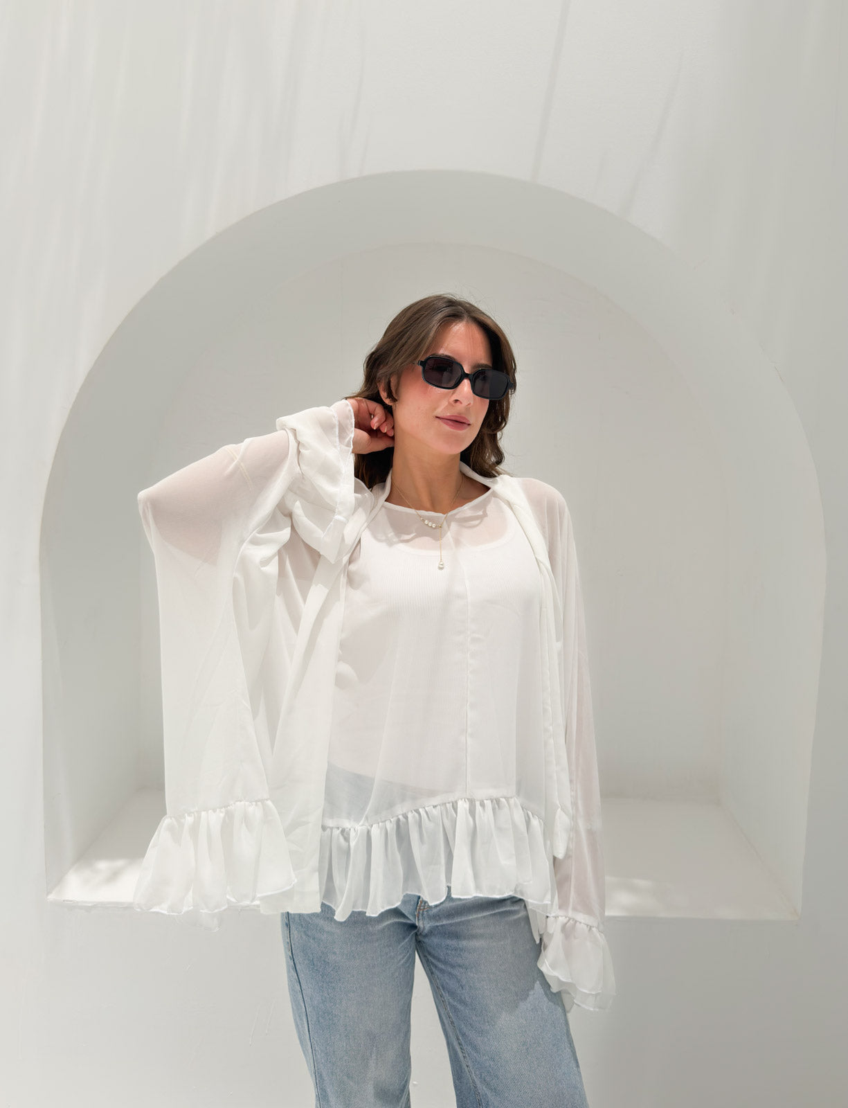 Aria Chiffon Blouse White