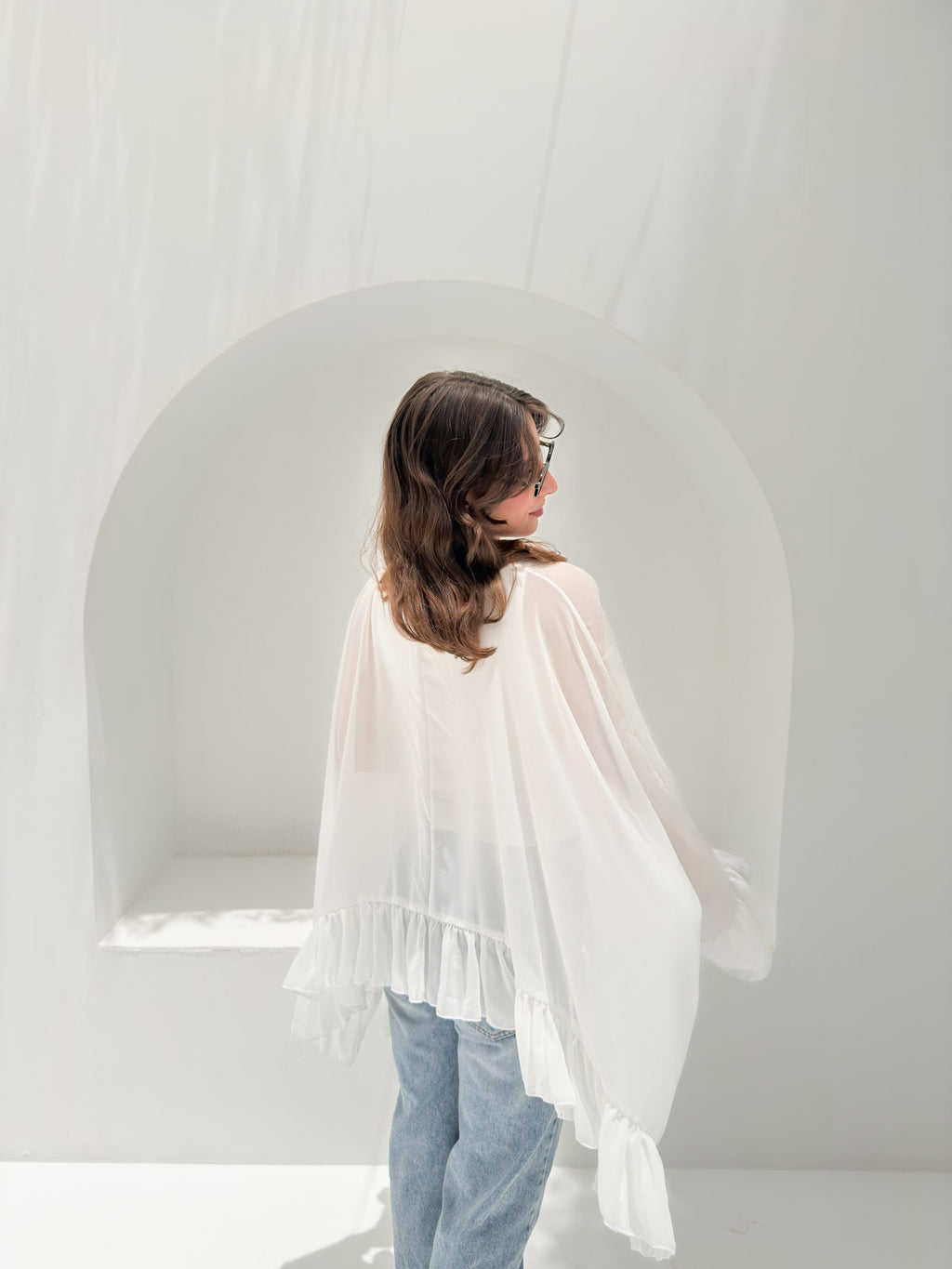 Aria Chiffon Blouse White