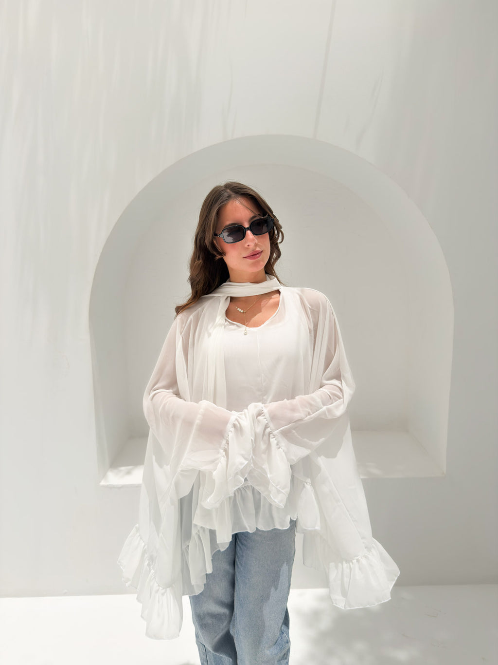 Aria Chiffon Blouse White