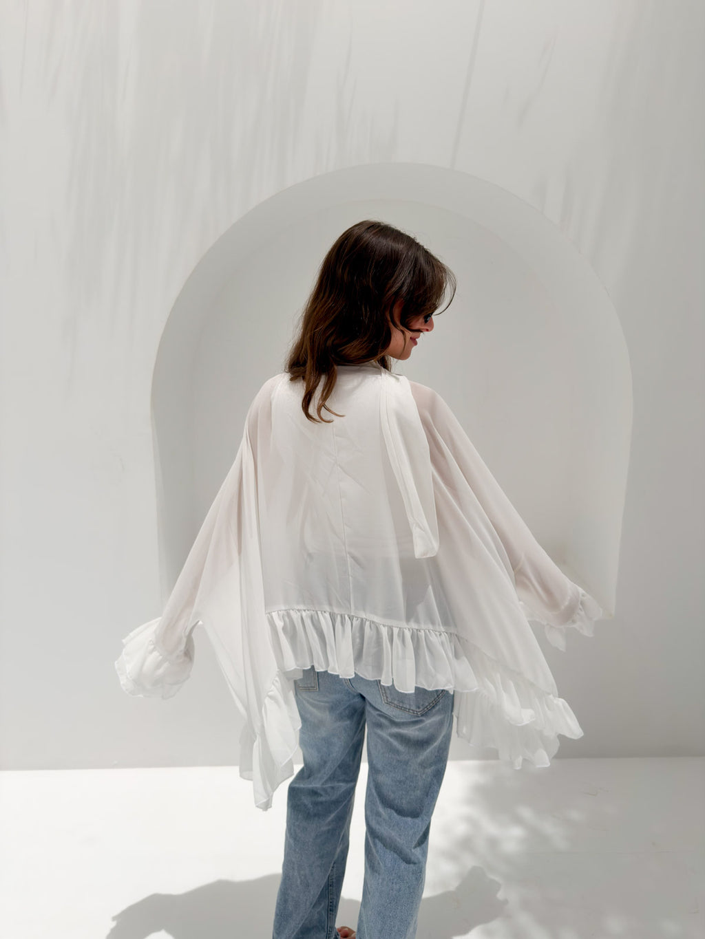 Aria Chiffon Blouse White