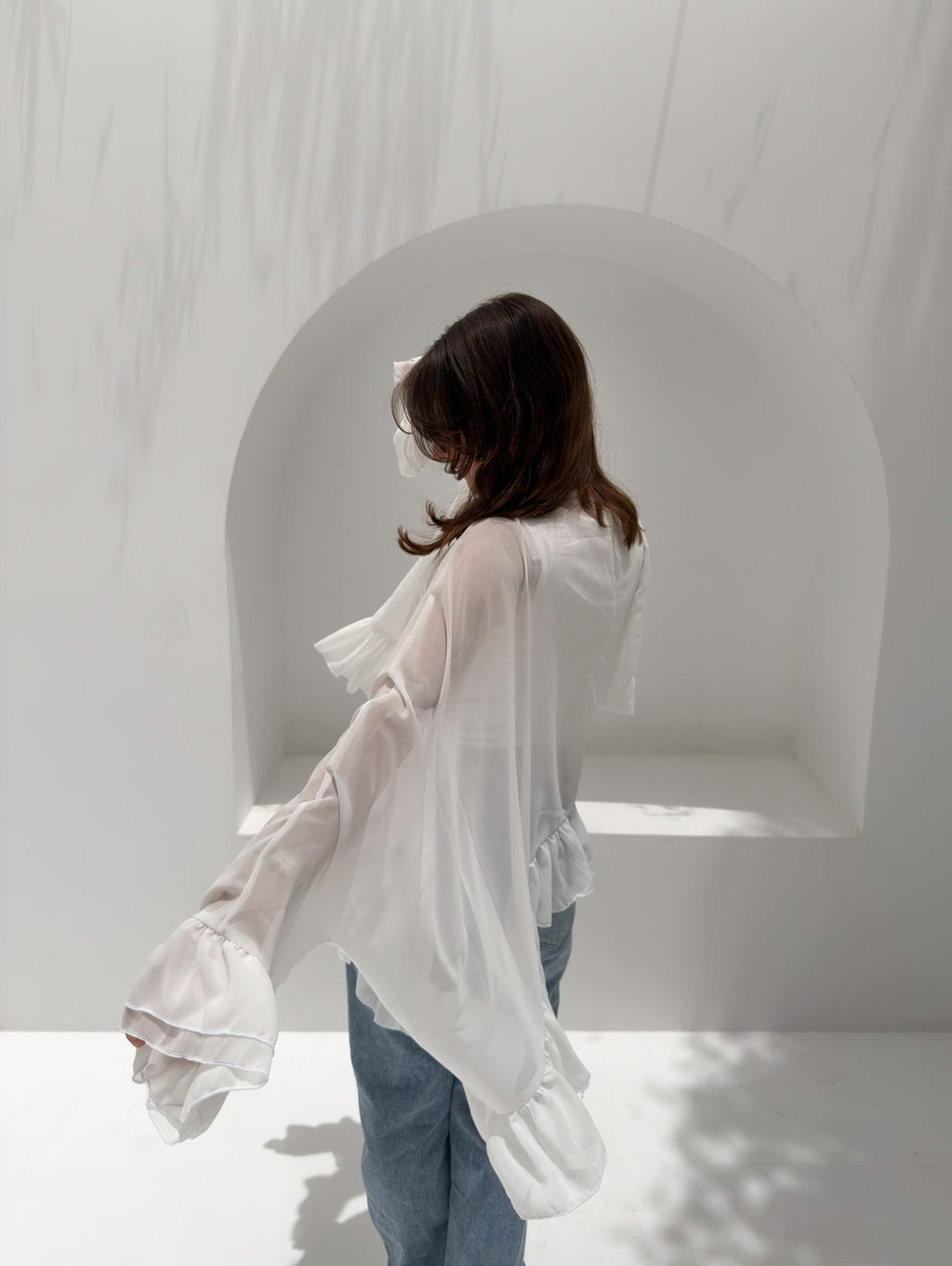 Aria Chiffon Blouse White