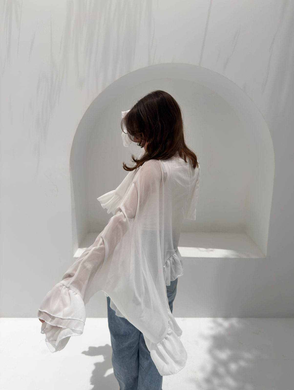 Aria Chiffon Blouse White