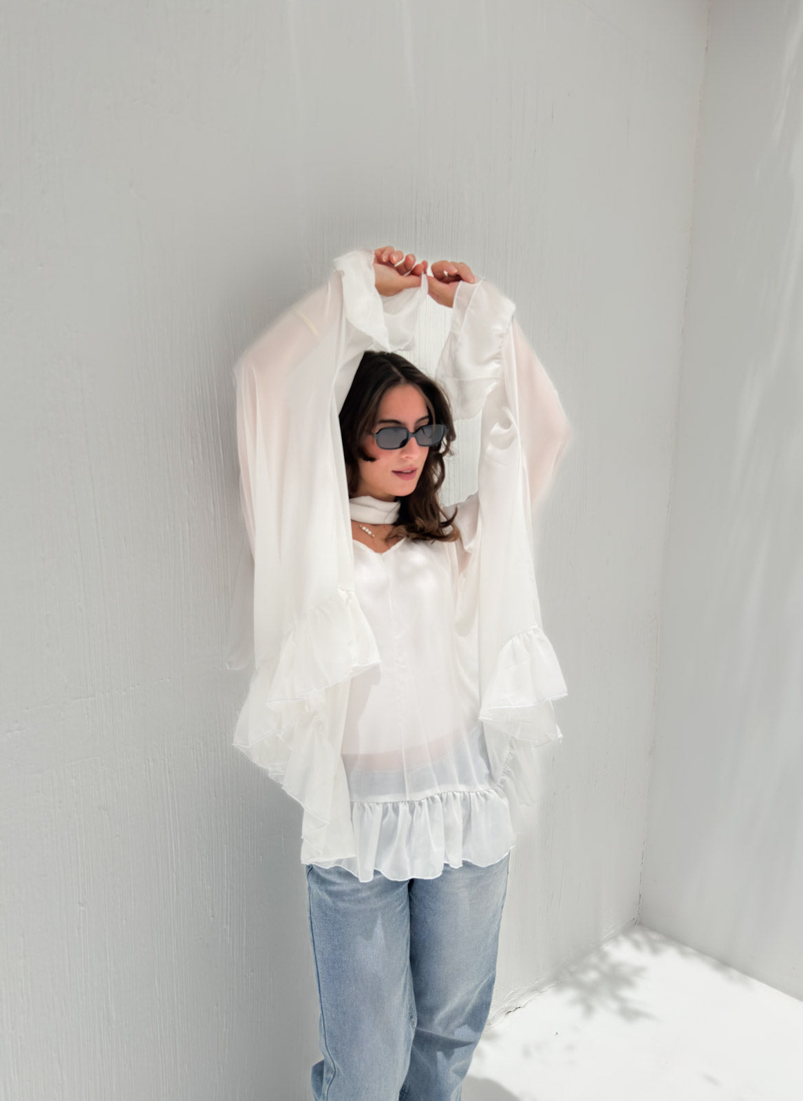 Aria Chiffon Blouse White