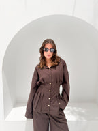 Noir Tailored Set Dark Brown