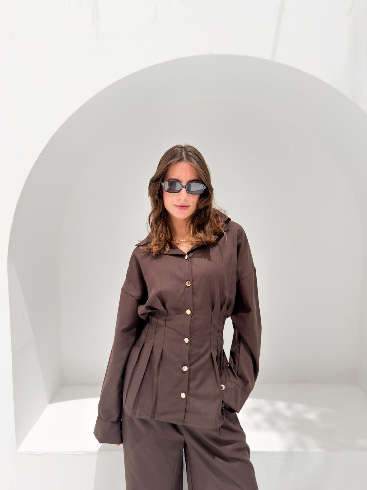 Noir Tailored Set Dark Brown