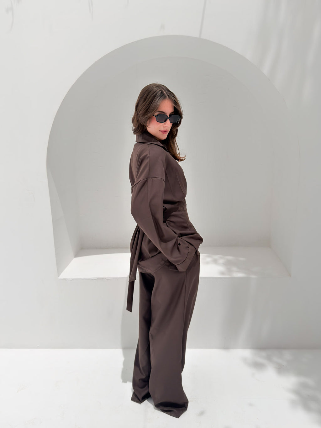Noir Tailored Set Dark Brown
