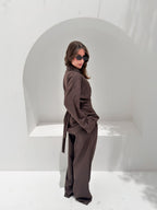 Noir Tailored Set Dark Brown