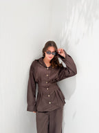Noir Tailored Set Dark Brown