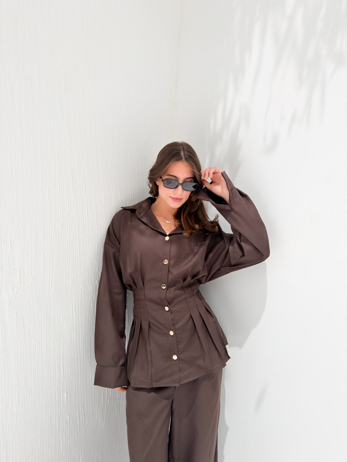 Noir Tailored Set Dark Brown