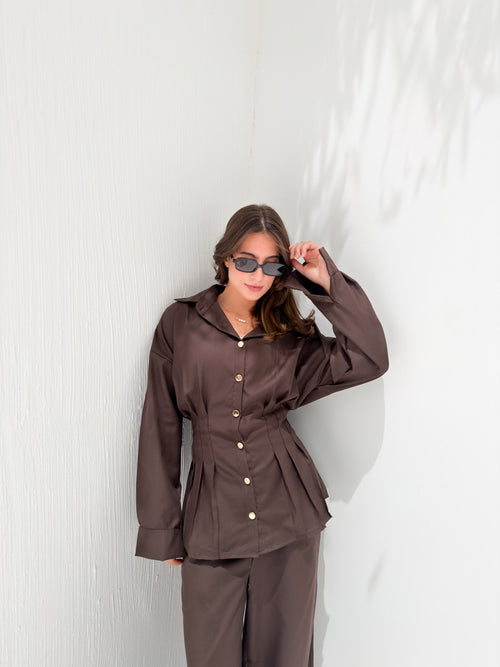 Noir Tailored Set Dark Brown