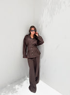 Noir Tailored Set Dark Brown