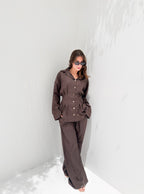 Noir Tailored Set Dark Brown