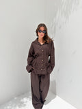 Noir Tailored Set Dark Brown