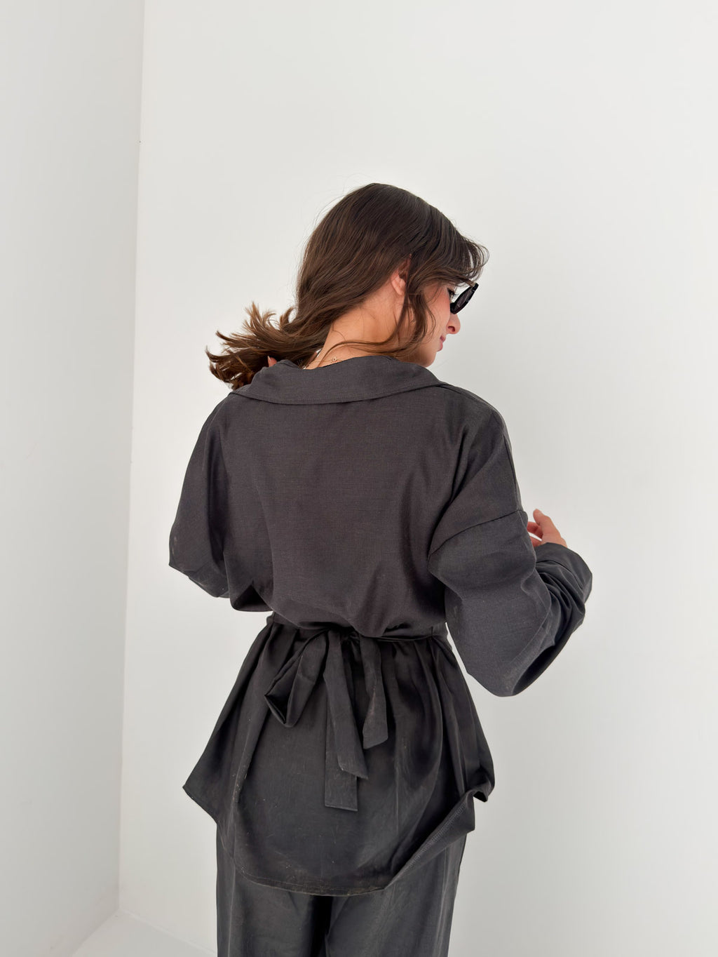 Noir Tailored Set Dark Grey