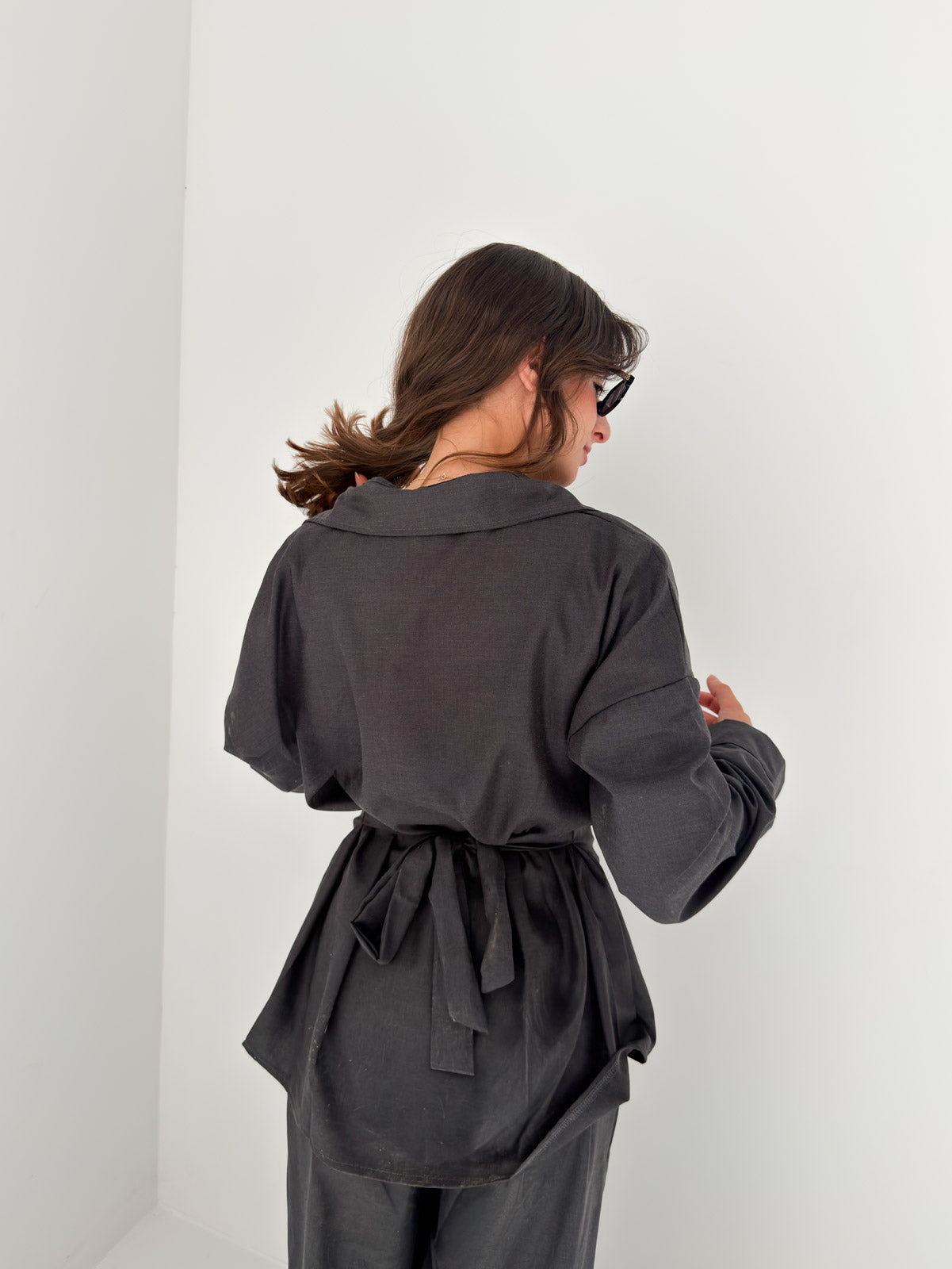 Noir Tailored Set Dark Grey