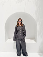 Noir Tailored Set Dark Grey