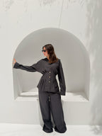Noir Tailored Set Dark Grey